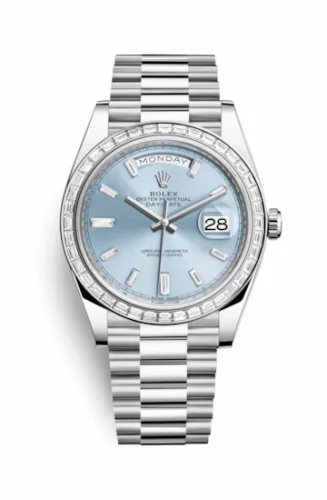 Rolex Day-Date 40 Platinum - Baguette / Ice Blue - Baguette 228396tbr-0002 (m228396tbr-0002)
